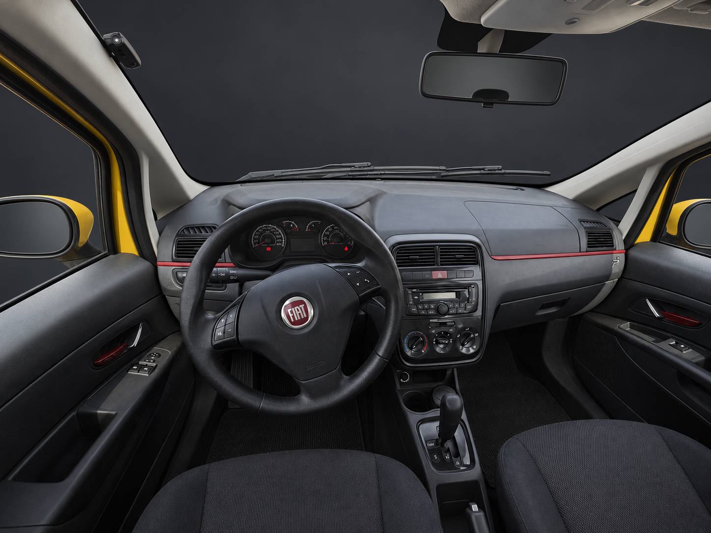 Painel e cabine do Fiat Punto em ambiente de estúdio